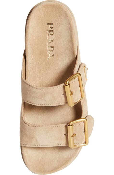 prada double strap sandals|prada double buckle suede sandals.